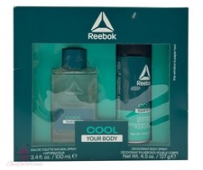 Reebok Cool Your Body for Men 2 Pcs Set- 3.4 oz EDT Spray 4.5 oz Body Spray