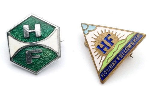 Holiday Fellowship Vintage Enamel Pin Badge X 2