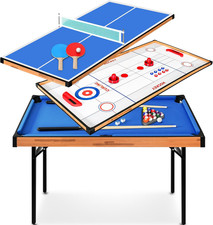 4 in 1 Multi Game Table, 4’X2’ Folding Portable Sports Arcade Games with Accesso image