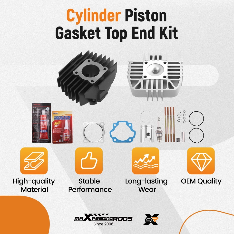 Kit de reconstrução de extremidade superior de juntas de cabeça de pistão de cilindro para Yamaha PW 80 PW80 1983-2006 - Imagem 3 de 4