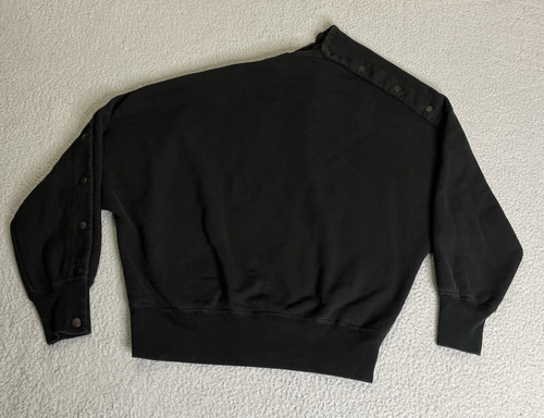 rag & bone Sweater Off The Shoulder Snap Womens Small Black Heavyweight - Picture 11 of 14