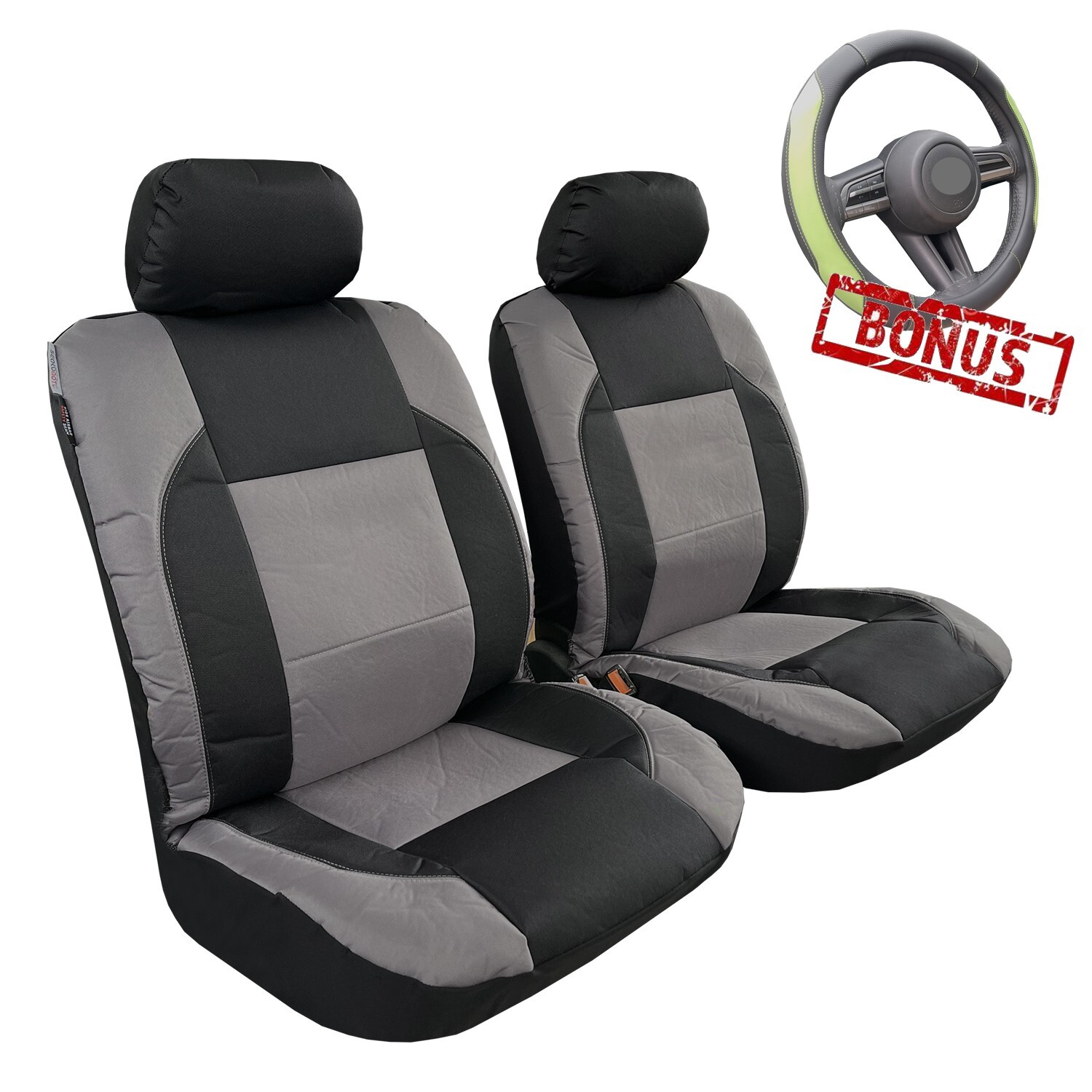 For 2023 Chevrolet Equinox Seat Covers Black Grey Waterproof Canvas