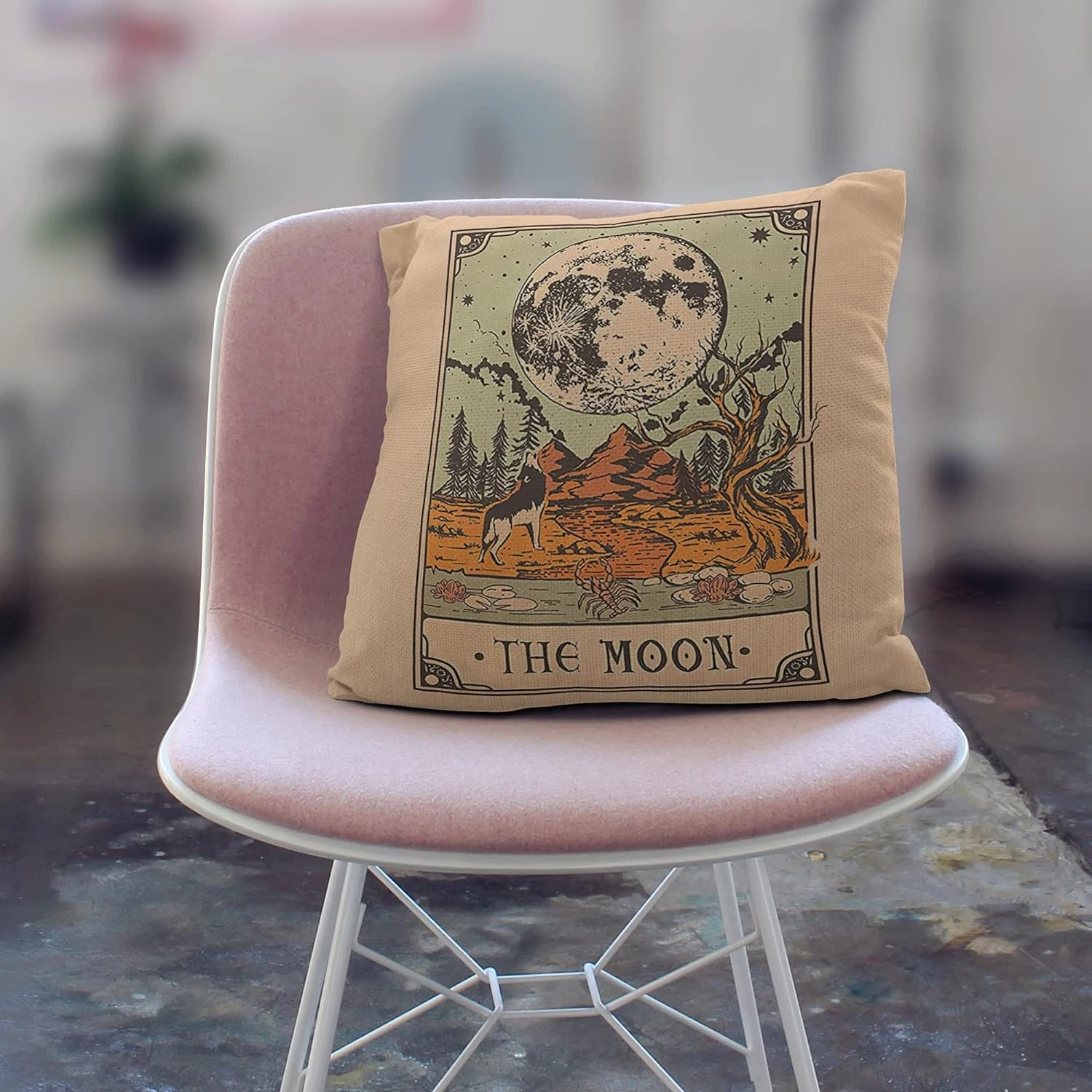 Tarot Card Pillow Cover - Witch Room Decor, 18x18 Throw Pillow Cover