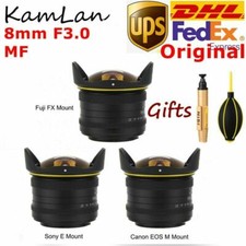KamLan 8mm F3.0 APS-C MF Wide Angle Fisheye Lens For Canon Sony Fuji Cameras