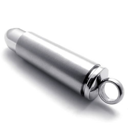 Men Bullet Pendant Necklace Stainless Steel with 20 Inches Ball Chain Easter Day - Picture 7 of 15