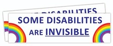 Some Disabilities Are Invisible Car Van Waterproof Sticker x2 Stickers