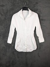 PLT Ladies casual shirt tunic dress size 8 white button up