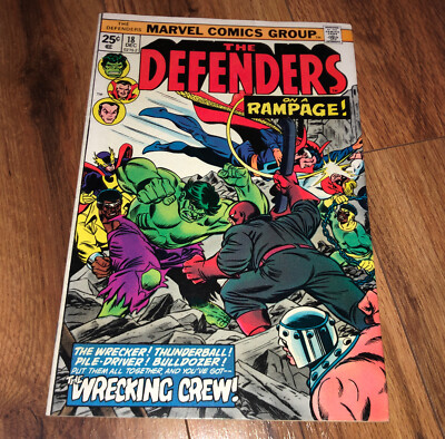 Defenders #18 1st Appearance Wrecking Crew! Rampage! Marvel 1974