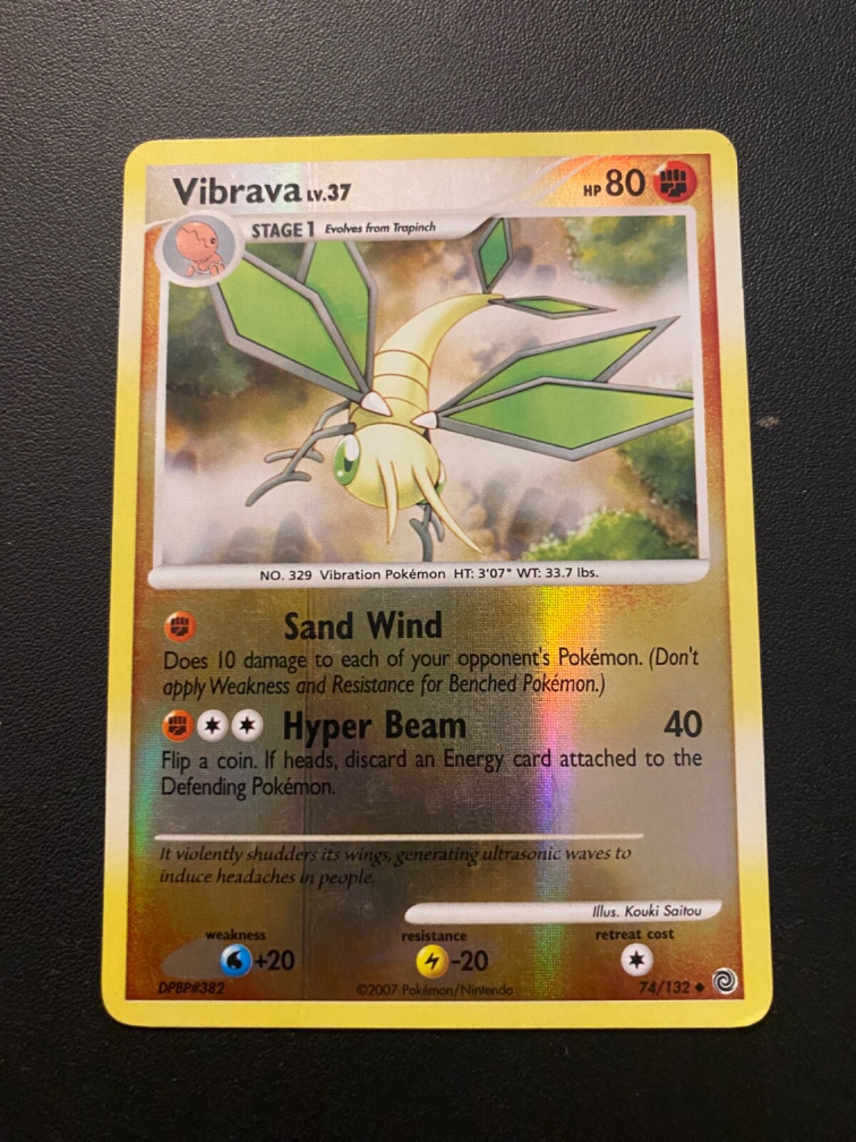 POKEMON TCG VIBRAVA 74/132 D&P SECRET WONDERS UNCOMMON REVERSE FOIL!!