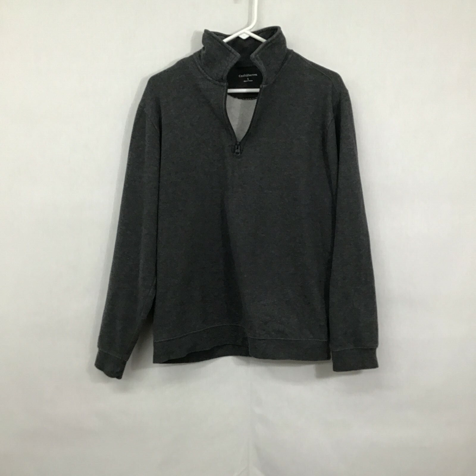 Croft And Barrow Womens Gray Quarter Zip Long Sleeves Fleece Jacket