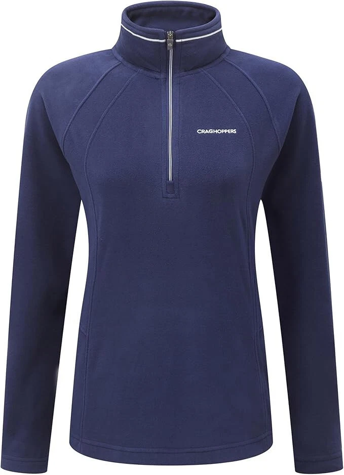 Sweat Polaire Femme Craghoppers - Bleu 1/4 Zippé - Taille 10 - Occasion Parfait État