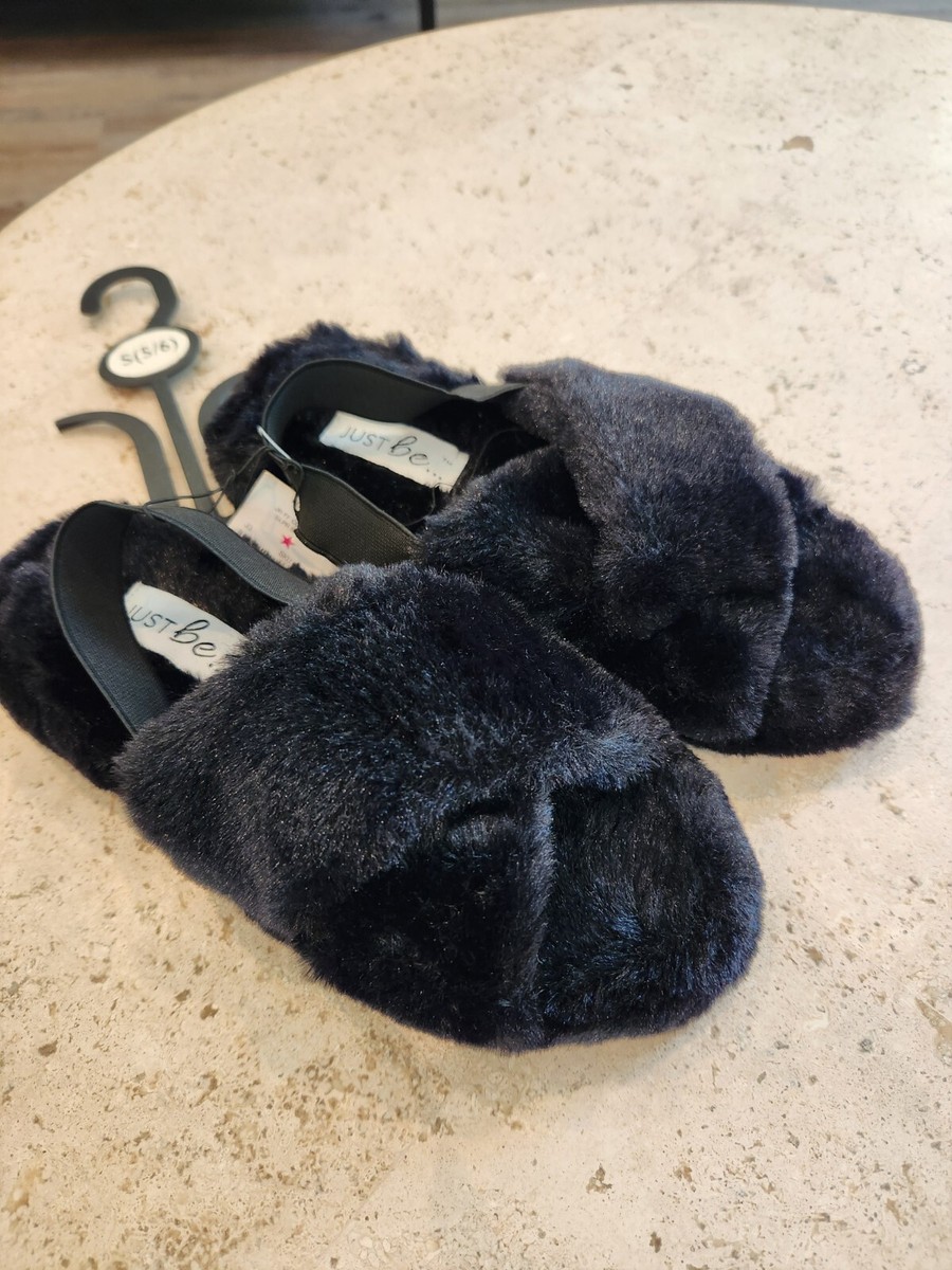 Womens Slippers Fluffy Cross Slider Slippers Kuru Footwear