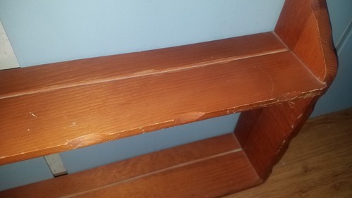 VTG Carved Dark Wood 2-Tier TEACUP & SAUCER Wall Display Shelf~Holds 8 Sets! - Picture 5 of 7