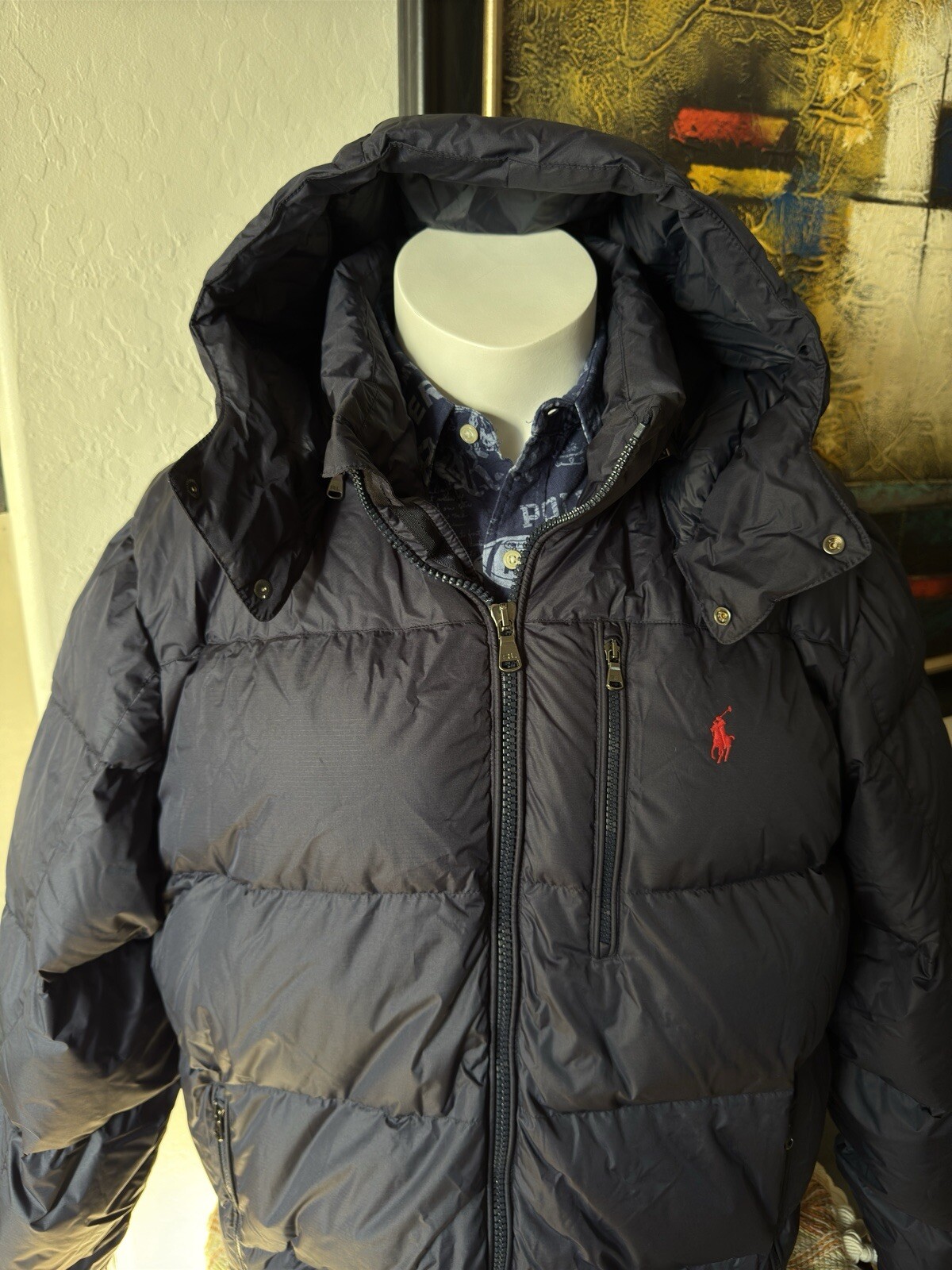 Polo Ralph Lauren Men Classic EL Cap Gorham Down Jacket Navy Size XXL image 3