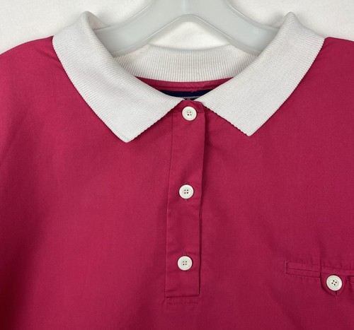 Vintage Crest Womens Scrub Top Short Sleeve XXXL Pink White Collar Pro Whites - Picture 2 of 7