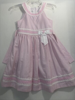 Bonnie Jean Girls Size 12 ''PINK Sparkling STRIPE'' Holiday Dress NWOT