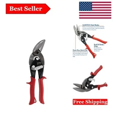 MIDWEST USA Left Cut Offset Aviation Snip Tinner Shears Forged Alloy Steel 11.5"
