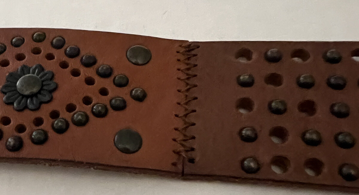 Fossil Studded Leather Patchwork Belt Women’s Siz… - image 18