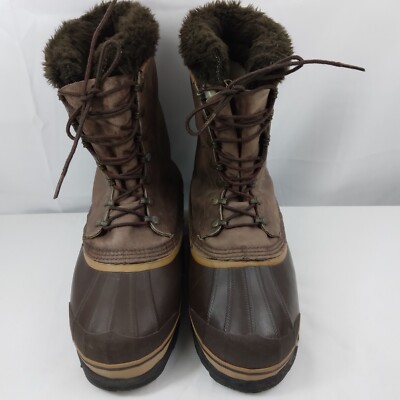 Sorel Dominator Boots Snow Winter Waterproof Brown Leather 