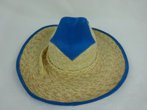 2 Cowgirl Hats w/ Pink & Blue Suede Trim ~ Guadalupe Palm by Hats Unltd. ~ M - Picture 4 of 12