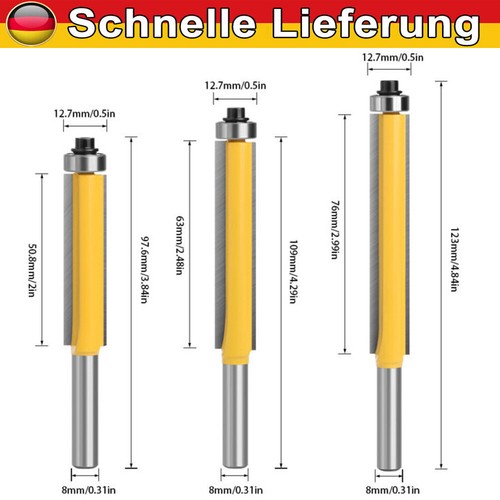 8mm-Schaft Bündigfräser Kopierfräser Oberfräser Nutfräser Stabfräser Holzfräser. - Bild 1 von 27
