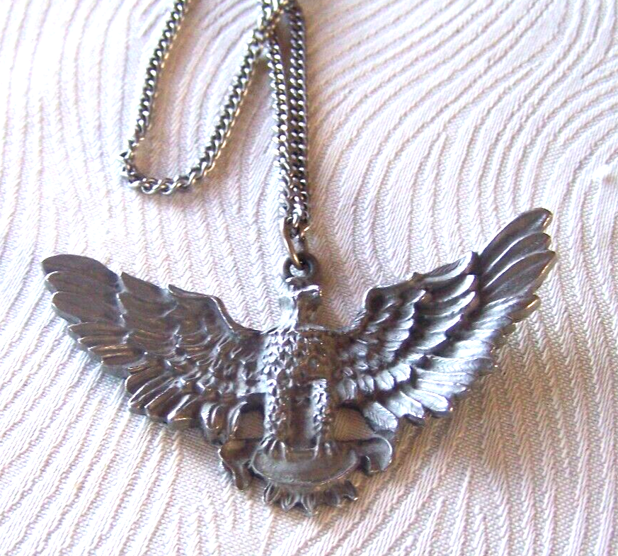 Harley Rider Vintage Metal Large -BDA- Pewter Full Eagle 22