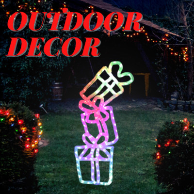 Großes LED Seillicht Weihnachtsdekoration Geschenke mehrfarbig Weihnachten 79 cm Geschenk