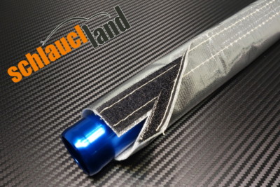 1m Alu-Titan Hitzeschutzschlauch Klett ID 10mm *** Kabelschutz Wärmeschutz Turbo