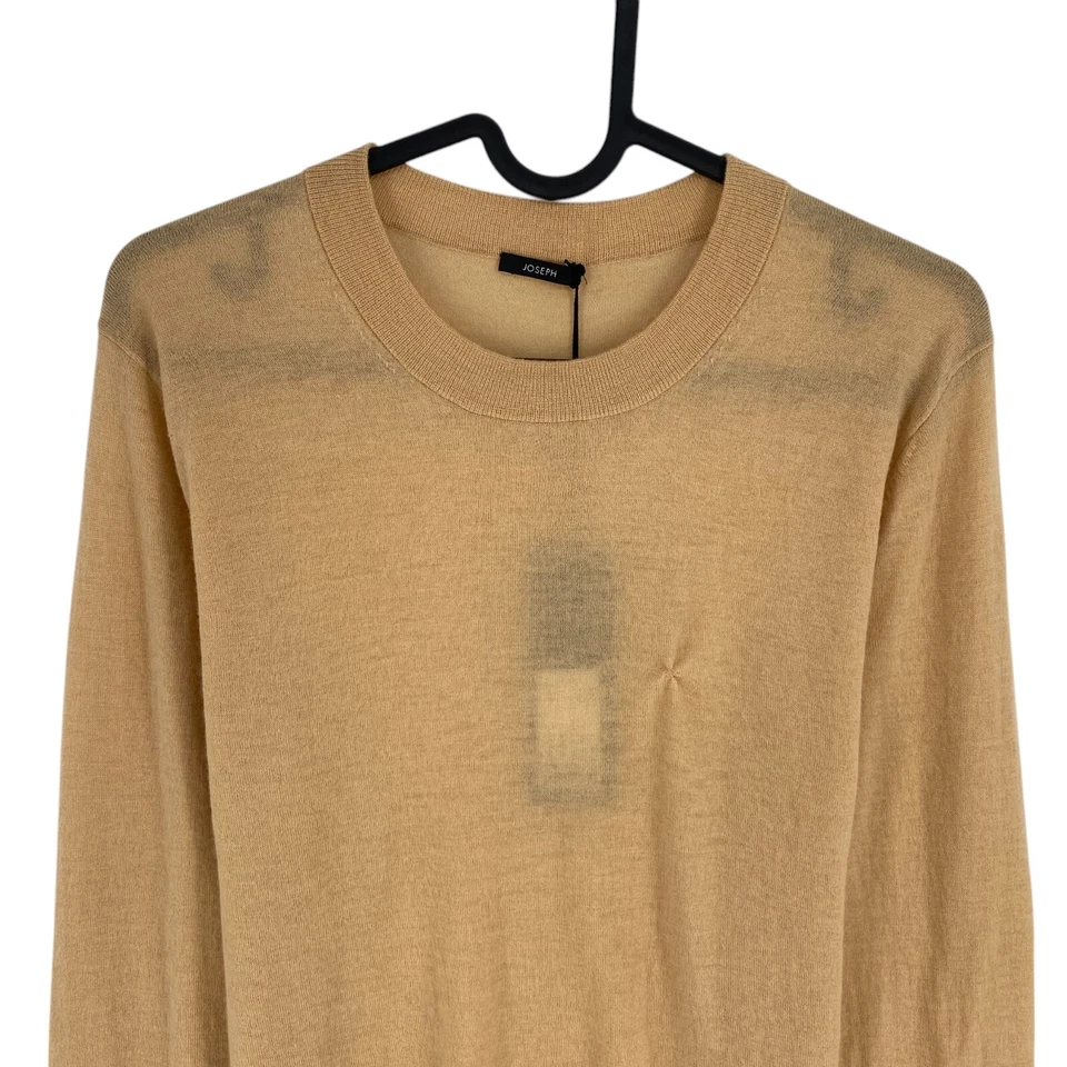 RRP€315 Joseph Donna Marrone 100% Cashmere Girocollo Lungo Maglione Taglia L - Immagine 2 di 4