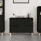 NNEVL Sink Cabinet Black 80x33x60 cm Engineered Wood