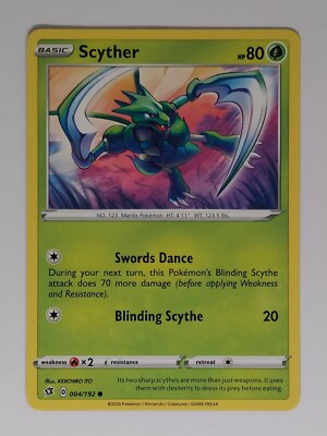 Pokemon TCG Scyther 004/192 Rebel Clash Common
