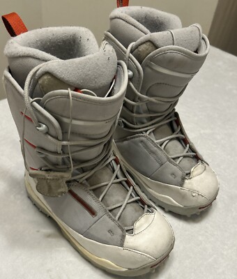 Salomon Womens 7 Vigil Thermic Fit Snowboard Boots White Gray Lace Up