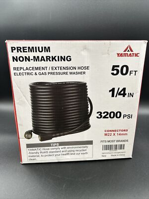 #ad YAMATIC Electric And Gas Pressure Washer Hose 50ft 1 4quot; In 3200 Psi $29.99