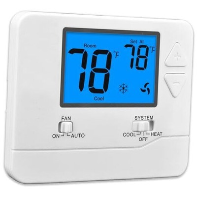 Non-Programmable Thermostats for Home 1 Heat/1 Off-white ( Blue Backlight )