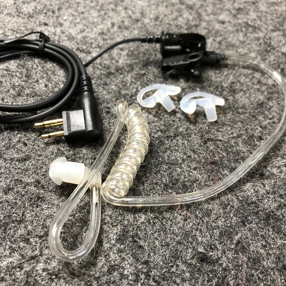2 x Acoustic Tube Earpiece w/ Mic - Motorola BPR40/CP/CLS/DTR/PR/RDU/RMU - Clear - Image 3 of 4