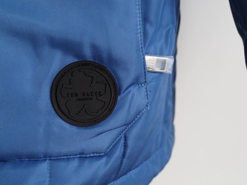 Ted Baker Patchwork Quilted Skelton Workwear Jacket Medium Blue New - Picture 13 of 14