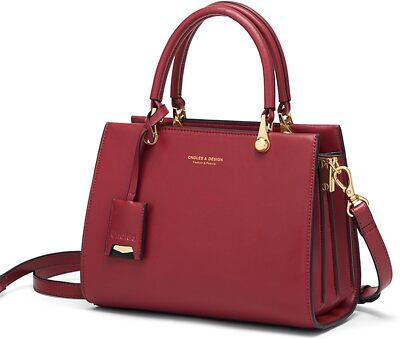 Cnoles Handbags for Women Large Capacity Tote Shoulder Bags 24*11.7*18cm, Red 