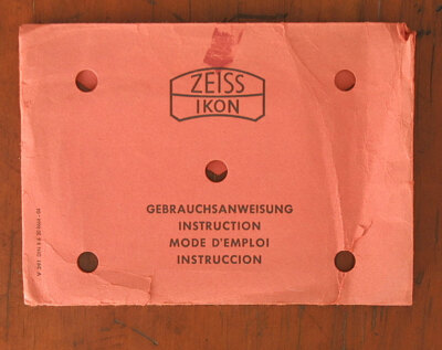 ZEISS CONTESSAMAT INSTRUCTION BOOK/60345 | eBay