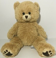 The BEAR FACTORY 2001 Stuffed Beige/Cream Teddy Bear 15" Toy Pouch  Zipper Back