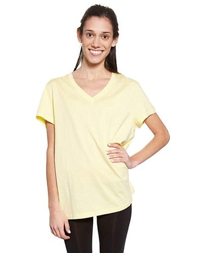 HUE Womens Solid V Neck Short Sleeve Tee Size S - 第 2/2 張圖片