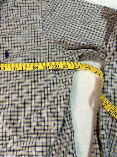 Camisa Ralph Lauren Para Hombres M Calce Clásico Azul Amarillo Cuadros Abotonada Manga Larga - Imagen 7 de 12