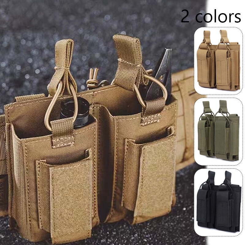 Molle Double Mag Pouch Carrier Open Top Magazine Bag for  Vest-image