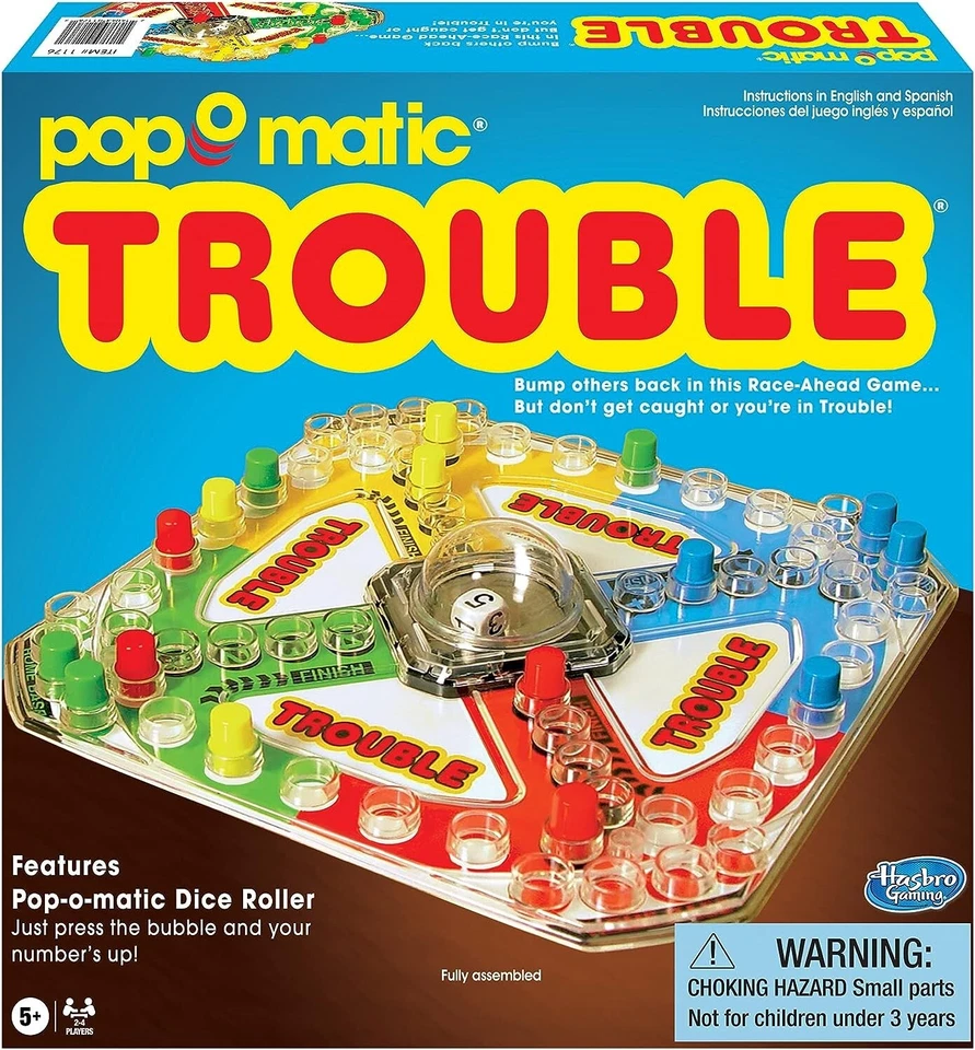 Pop-O-Matic Trouble Juego de Mesa - Juego Familiar Noche Niños Adultos Original Clásico Foto 2 de 4