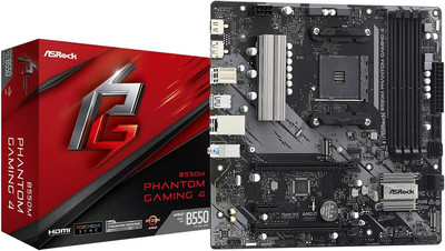 AM4 AMD B550 SATA 6Gb/S Micro ATX AMD Motherboard Model B550M Phantom Gaming 4