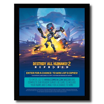 2022 Destroy All Humans! 2 Reprobed Framed Print Ad/Poster PS4 PS5 Xbox Wall Art