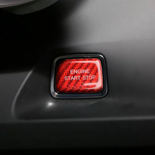 Red Carbon Fiber Engine Start Stop Button Cover Trim For Corvette C7 2016-2019 - Picture 2 of 9