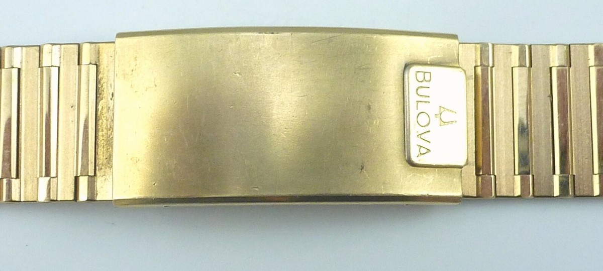 Bracelet De Montre Bulova Vintage En Acier Inoxydable - Plaque D'or - Largeur 11 Mm - Occasion