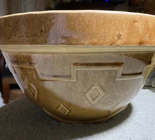 Vintage Yellow Ware Pottery Bowl & Pitcher   Unmarked Western Monmouth - Bild 3 von 12