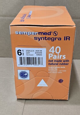 Sempermed Syntegra IR Polyisoprene Surgical Gloves Sterile Size 6 1/2, 40/pairs