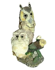 1994 Hamilton Collection Owls Peaceful Perch Nesting Instincts Russell Willis